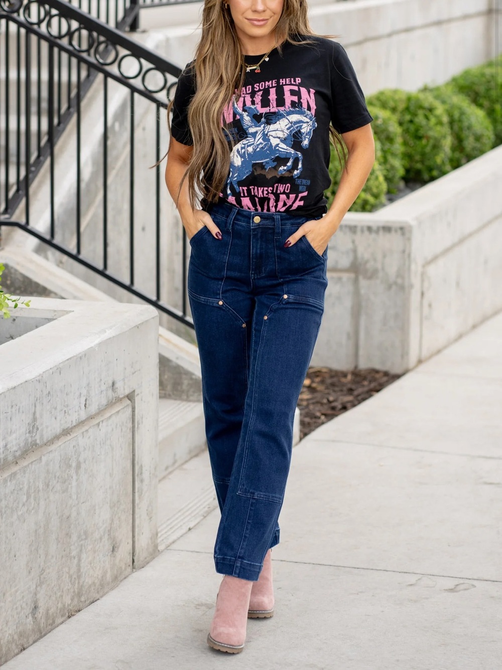 Judy Blue Straight-Leg Utility Jeans